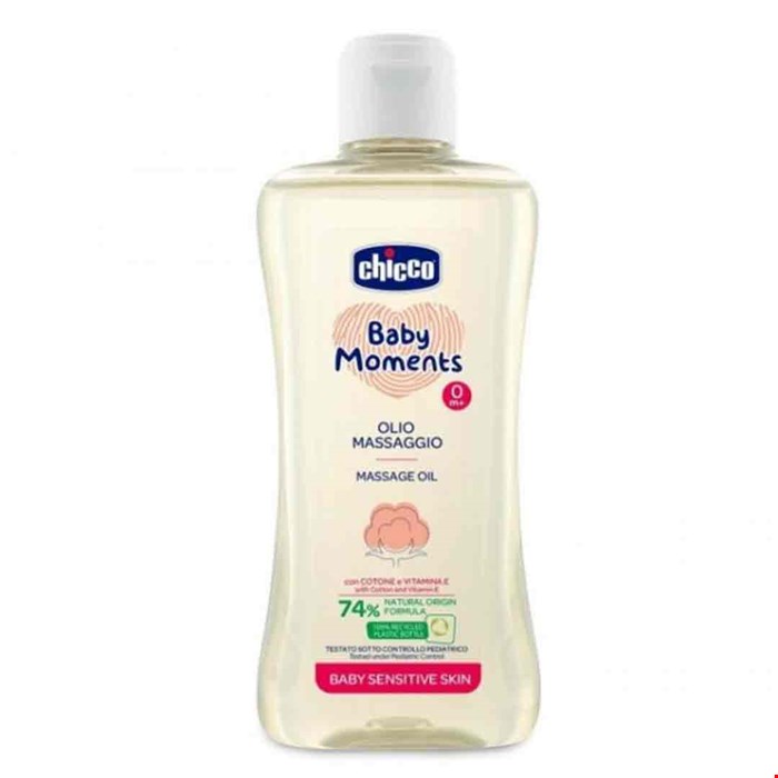 روغن ماساژ کودک ایتالیایی چیکو Oil Massage Chicco حاوی روغن سبوس برنج 200 میل