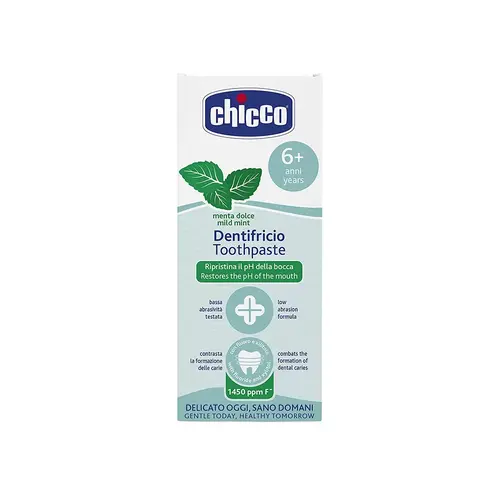 خمیر دندان ایتالیایی چیکو Chicco مناسب 6 +سال با طعم مالیم نعنا 50 میل