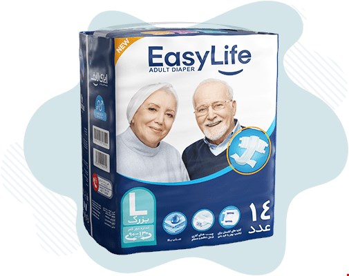 پوشک بزرگسال چسبی سایز لارج بسته 14عددی easylife